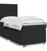 Boxspringbett mit Matratze Schwarz 80x200 cm Kunstleder