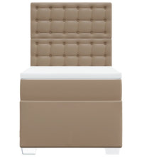 Boxspringbett mit Matratze Cappuccino-Braun 80x200cm Kunstleder