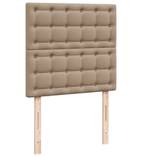 Boxspringbett mit Matratze Cappuccino-Braun 80x200cm Kunstleder