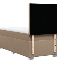 Boxspringbett mit Matratze Cappuccino-Braun 80x200cm Kunstleder