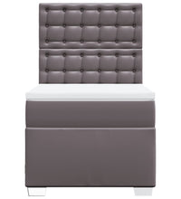 Boxspringbett mit Matratze Grau 90x190 cm Kunstleder