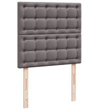 Boxspringbett mit Matratze Grau 90x190 cm Kunstleder