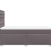Boxspringbett mit Matratze Grau 90x190 cm Kunstleder