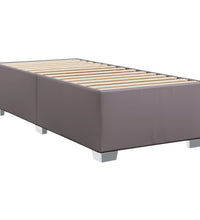 Boxspringbett mit Matratze Grau 90x200 cm Kunstleder