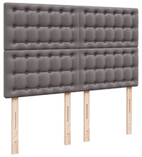 Boxspringbett mit Matratze Grau 140x200 cm Kunstleder