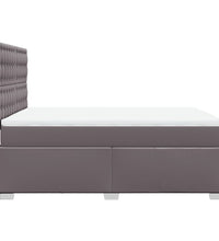 Boxspringbett mit Matratze Grau 140x200 cm Kunstleder