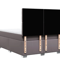 Boxspringbett mit Matratze Grau 140x200 cm Kunstleder