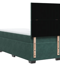 Boxspringbett mit Matratze Dunkelgrün 80x200 cm Samt