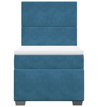 Boxspringbett mit Matratze Blau 80x200 cm Samt