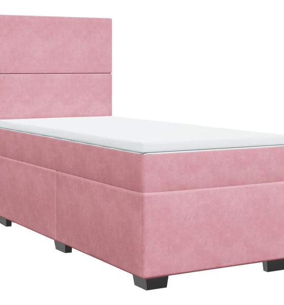 Boxspringbett mit Matratze Rosa 80x200 cm Samt