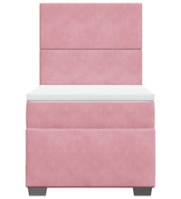 Boxspringbett mit Matratze Rosa 80x200 cm Samt