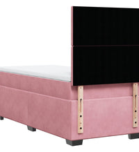 Boxspringbett mit Matratze Rosa 80x200 cm Samt