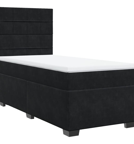 Boxspringbett mit Matratze Schwarz 80x200 cm Samt