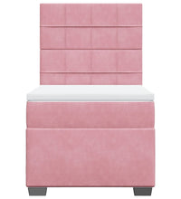 Boxspringbett mit Matratze Rosa 80x200 cm Samt