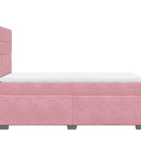 Boxspringbett mit Matratze Rosa 80x200 cm Samt