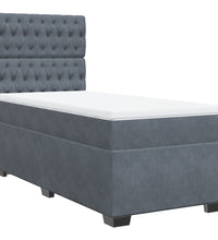 Boxspringbett mit Matratze Dunkelgrau 80x200 cm Samt