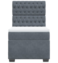 Boxspringbett mit Matratze Dunkelgrau 80x200 cm Samt