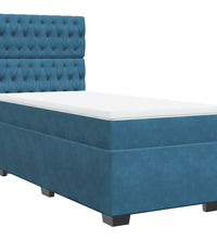 Boxspringbett mit Matratze Blau 80x200 cm Samt
