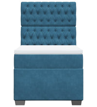 Boxspringbett mit Matratze Blau 80x200 cm Samt