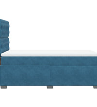 Boxspringbett mit Matratze Blau 80x200 cm Samt