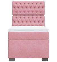 Boxspringbett mit Matratze Rosa 80x200 cm Samt
