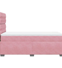 Boxspringbett mit Matratze Rosa 80x200 cm Samt