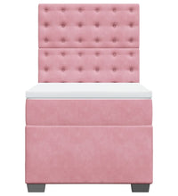 Boxspringbett mit Matratze Rosa 80x200 cm Samt