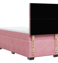 Boxspringbett mit Matratze Rosa 80x200 cm Samt