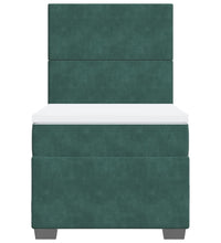 Boxspringbett mit Matratze Dunkelgrün 90x190 cm Samt