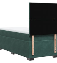 Boxspringbett mit Matratze Dunkelgrün 90x190 cm Samt