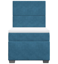 Boxspringbett mit Matratze Blau 90x190 cm Samt