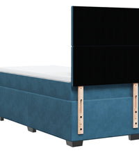 Boxspringbett mit Matratze Blau 90x190 cm Samt