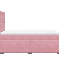Boxspringbett mit Matratze Rosa 90x190 cm Samt