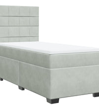 Boxspringbett mit Matratze Hellgrau 90x190 cm Samt