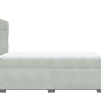 Boxspringbett mit Matratze Hellgrau 90x190 cm Samt
