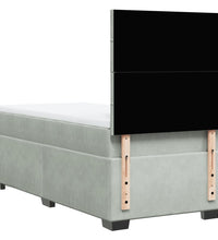 Boxspringbett mit Matratze Hellgrau 90x190 cm Samt