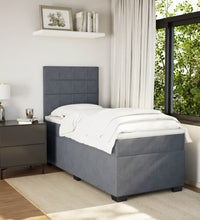 Boxspringbett mit Matratze Dunkelgrau 90x190 cm Samt