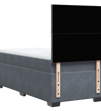 Boxspringbett mit Matratze Dunkelgrau 90x190 cm Samt