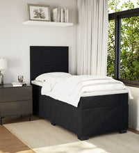 Boxspringbett mit Matratze Schwarz 90x190 cm Samt