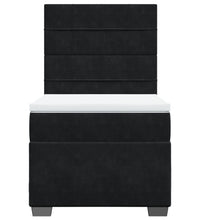 Boxspringbett mit Matratze Schwarz 90x190 cm Samt