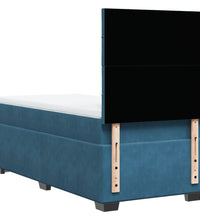 Boxspringbett mit Matratze Blau 90x190 cm Samt