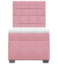 Boxspringbett mit Matratze Rosa 90x190 cm Samt