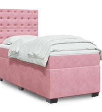 Boxspringbett mit Matratze Rosa 90x190 cm Samt