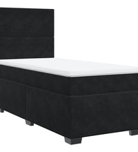 Boxspringbett mit Matratze Schwarz 90x200 cm Samt