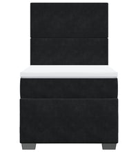Boxspringbett mit Matratze Schwarz 90x200 cm Samt