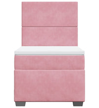 Boxspringbett mit Matratze Rosa 90x200 cm Samt