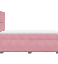 Boxspringbett mit Matratze Rosa 90x200 cm Samt