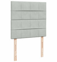 Boxspringbett mit Matratze Hellgrau 90x200 cm Samt