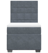 Boxspringbett mit Matratze Dunkelgrau 90x200 cm Samt
