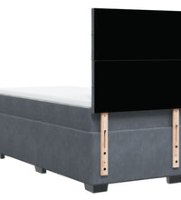 Boxspringbett mit Matratze Dunkelgrau 90x200 cm Samt